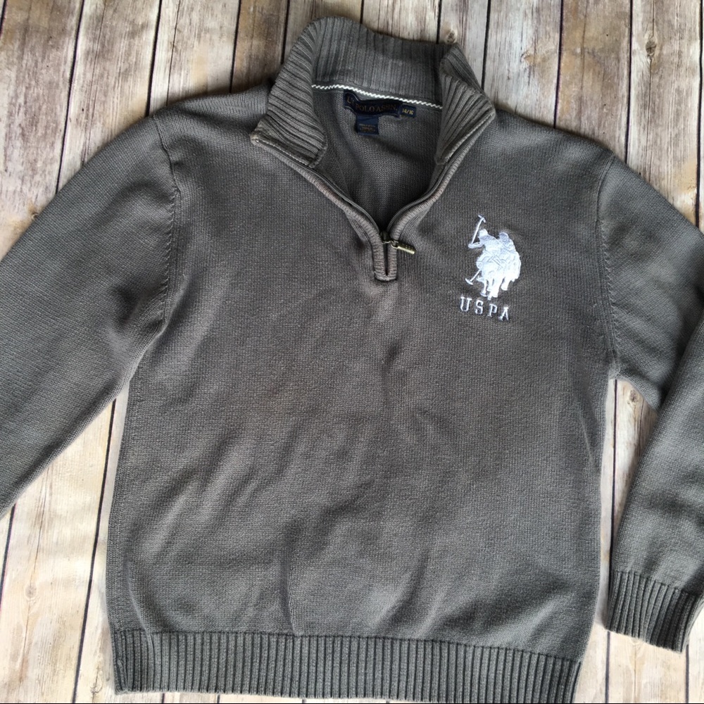Gray quarter zip sweater